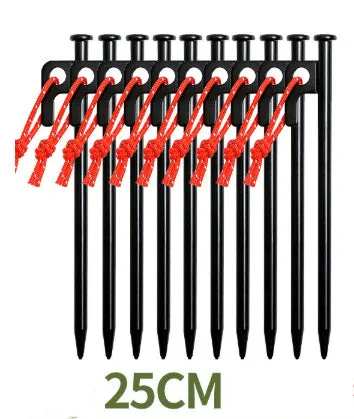 Black wooden canopy tent windproof stakes in various sizes for outdoor ground anchoring