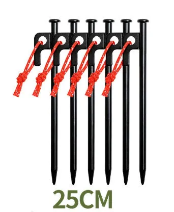 Black wooden canopy tent windproof stakes in various sizes for outdoor ground anchoring