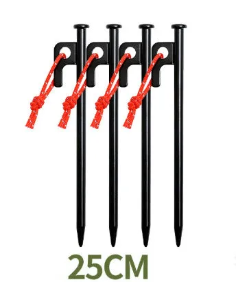 Black wooden canopy tent windproof stakes in various sizes for outdoor ground anchoring