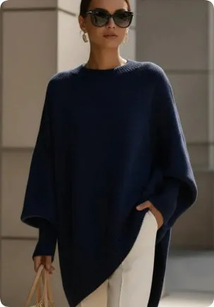 Thick round neck women's loose pullover sweater in light gray with core-spun yarn and polyester fabric