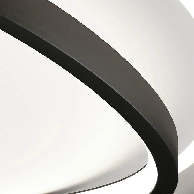 Round ultra-thin LED ceiling lamp 50cm diameter for bedroom in black finish