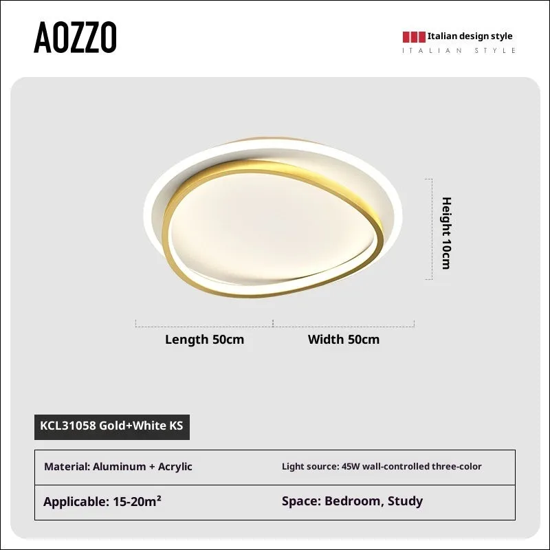 Round ultra-thin LED ceiling lamp 50cm diameter for bedroom in black finish