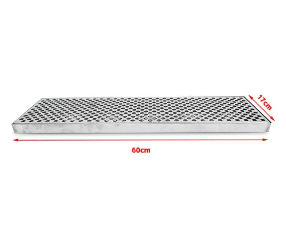 304 stainless steel rectangular wine dropping dish in silver with modern simplicity style, 30cm size bar drip tray