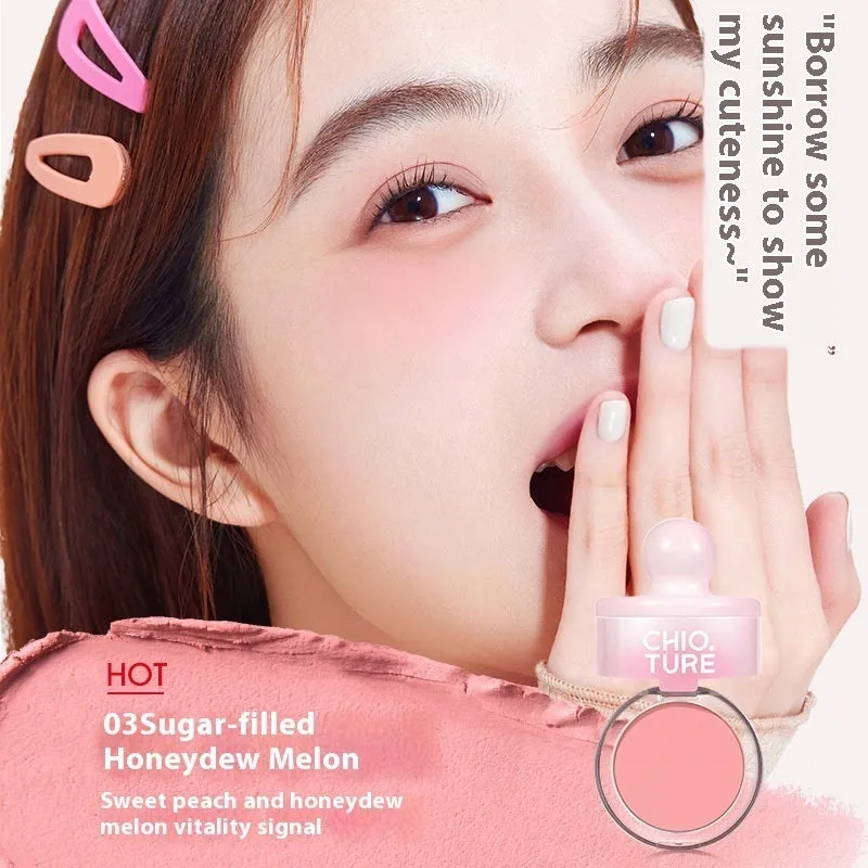 Can Powder Blusher Mud compact blush with shimmer effect in nude colour scheme
