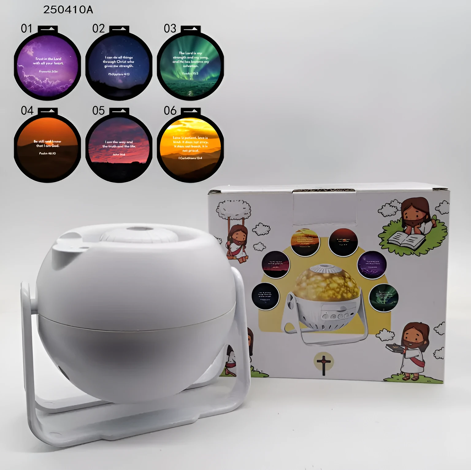 Starry sky projection lamp wireless white noise machine with six projection cards and USB cable