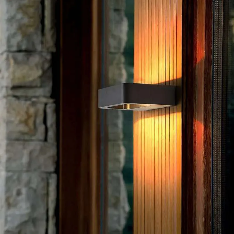 Outdoor wall lamp aluminium IP65 7W warm white 3000K for courtyard gate and porch wall