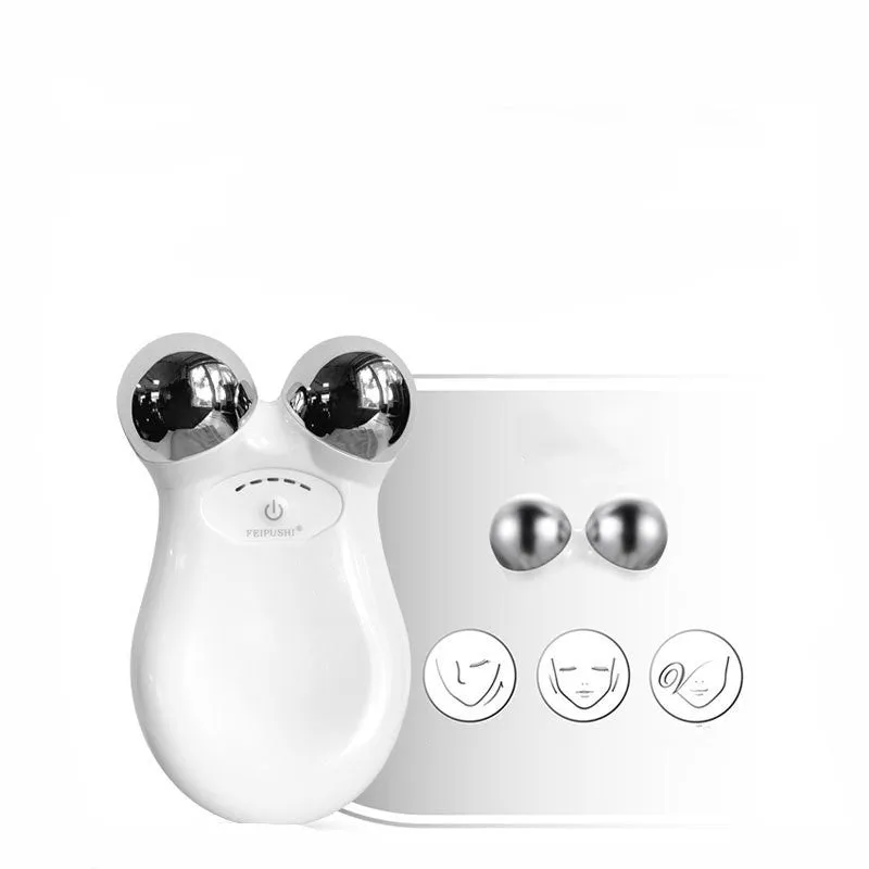 HS-858 pink and white micro current facial lifting device for skin firming treatments