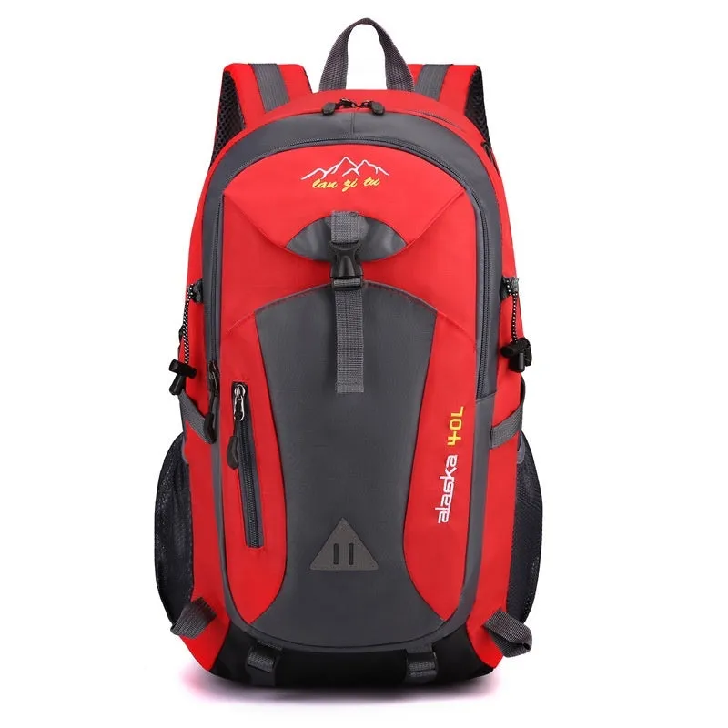 Men's Oxford cloth outdoor mountaineering backpack with breathable polyester lining in solid colour