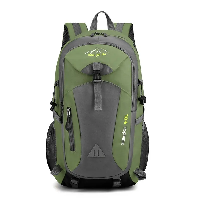 Men's Oxford cloth outdoor mountaineering backpack with breathable polyester lining in solid colour