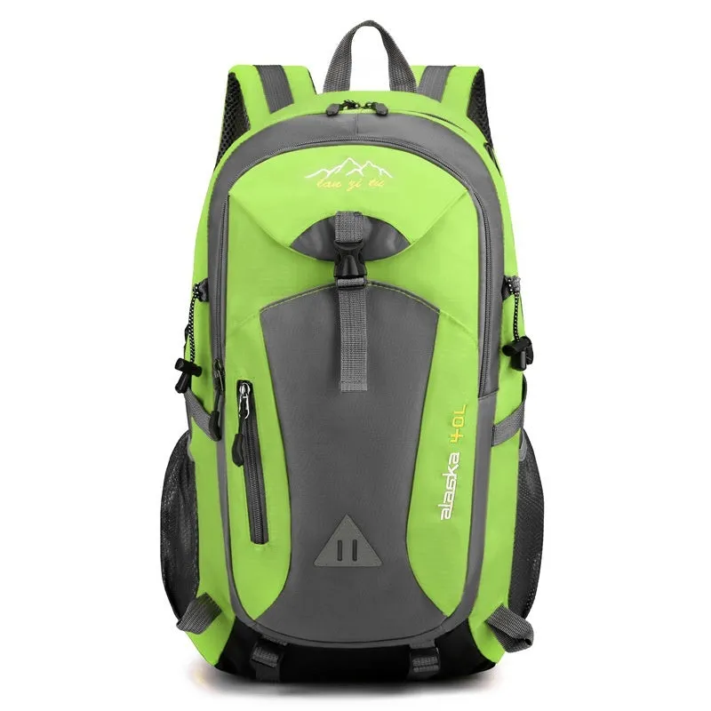 Men's Oxford cloth outdoor mountaineering backpack with breathable polyester lining in solid colour