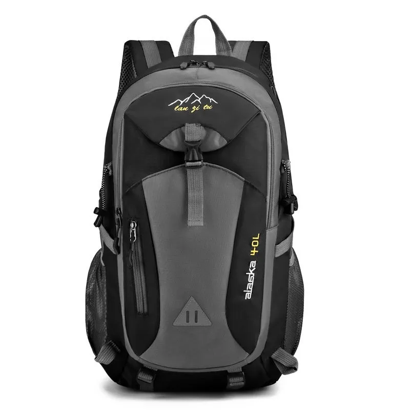 Men's Oxford cloth outdoor mountaineering backpack with breathable polyester lining in solid colour