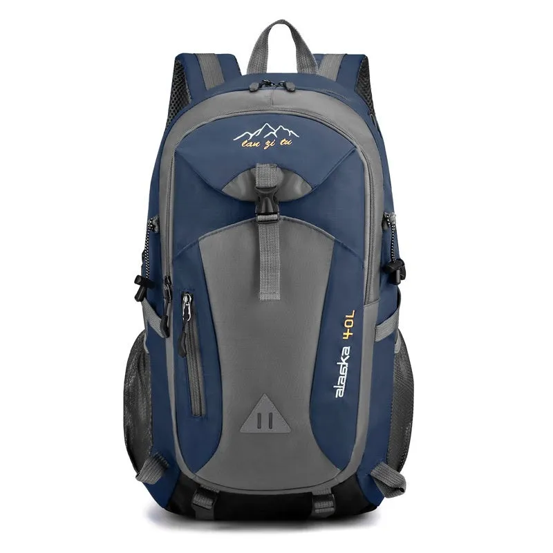 Men's Oxford cloth outdoor mountaineering backpack with breathable polyester lining in solid colour