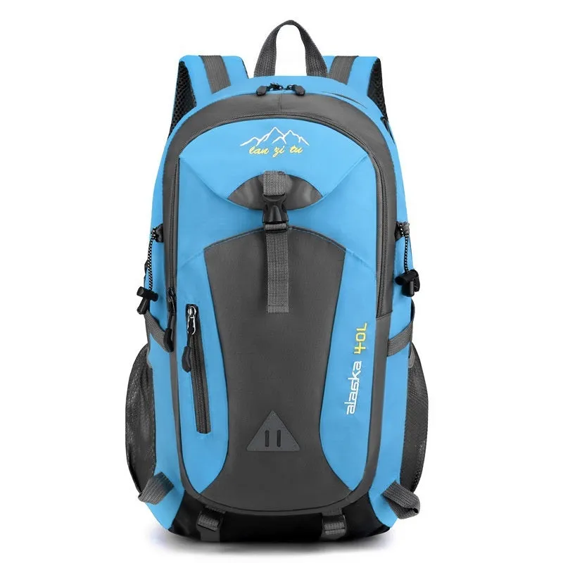 Men's Oxford cloth outdoor mountaineering backpack with breathable polyester lining in solid colour