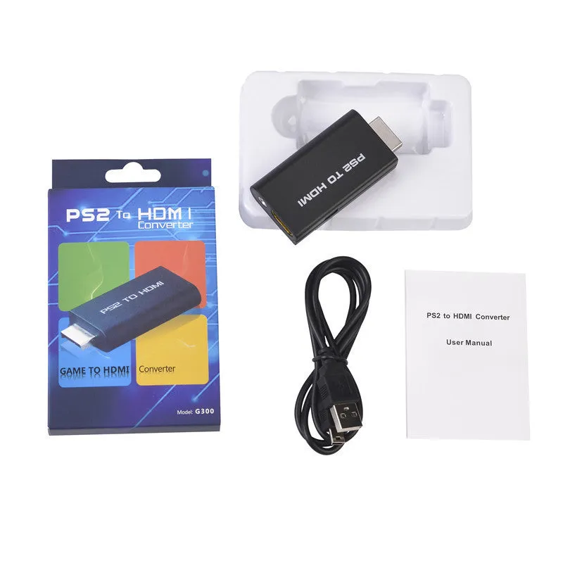 Black game to HDMI converter with PS/2 interface for PlayStation 2 console