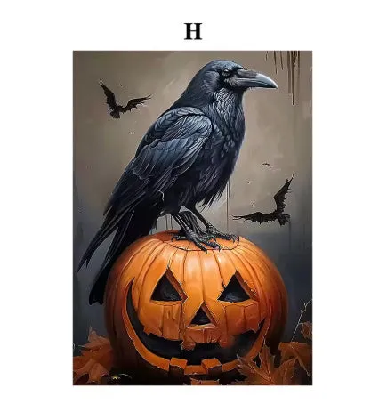 Ghost tea party Halloween canvas painting, modern simplicity style, available in 20x30cm 30x40cm 40x50cm