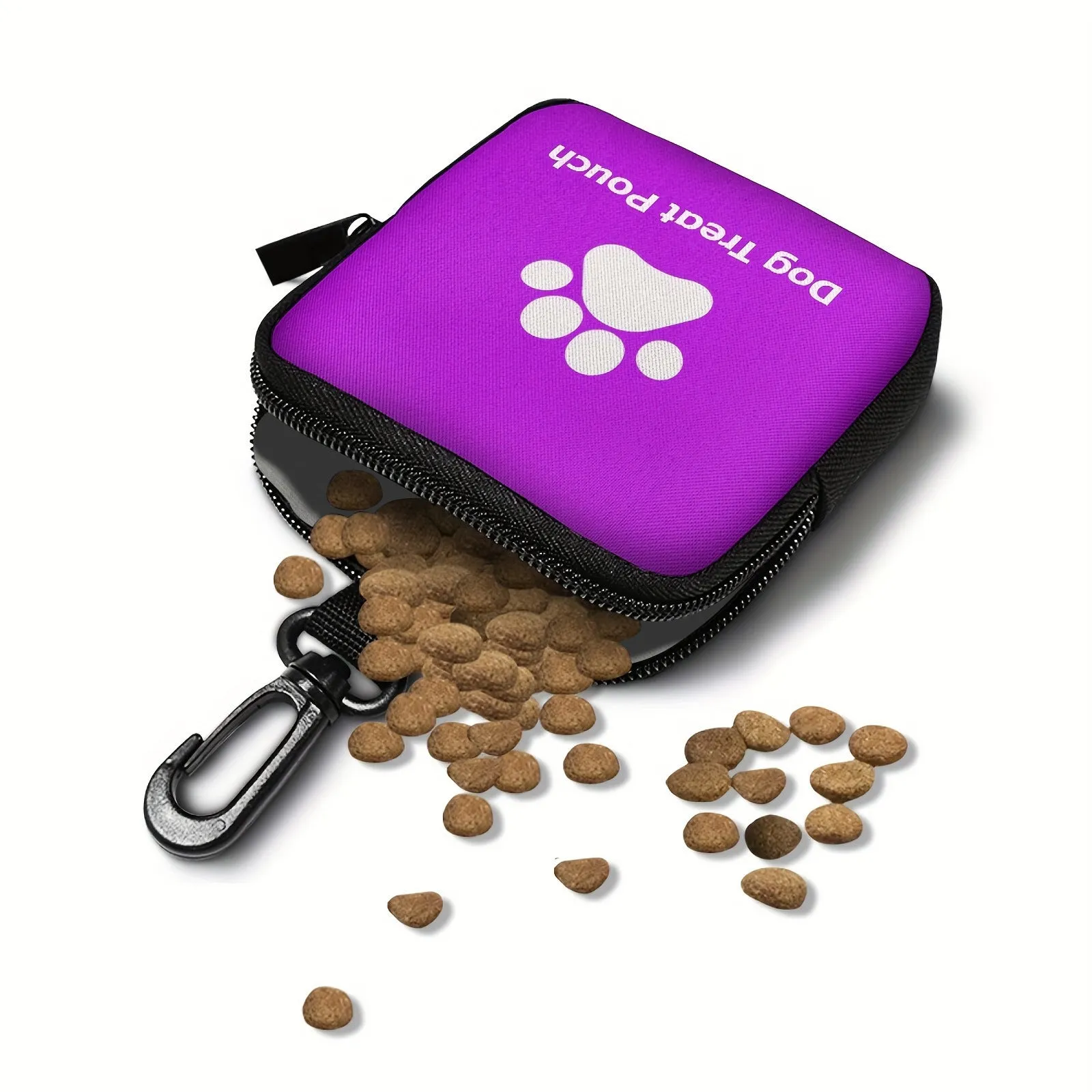 Polyester portable pet snack pack with zipper closure in Oxford fabric, black colour option