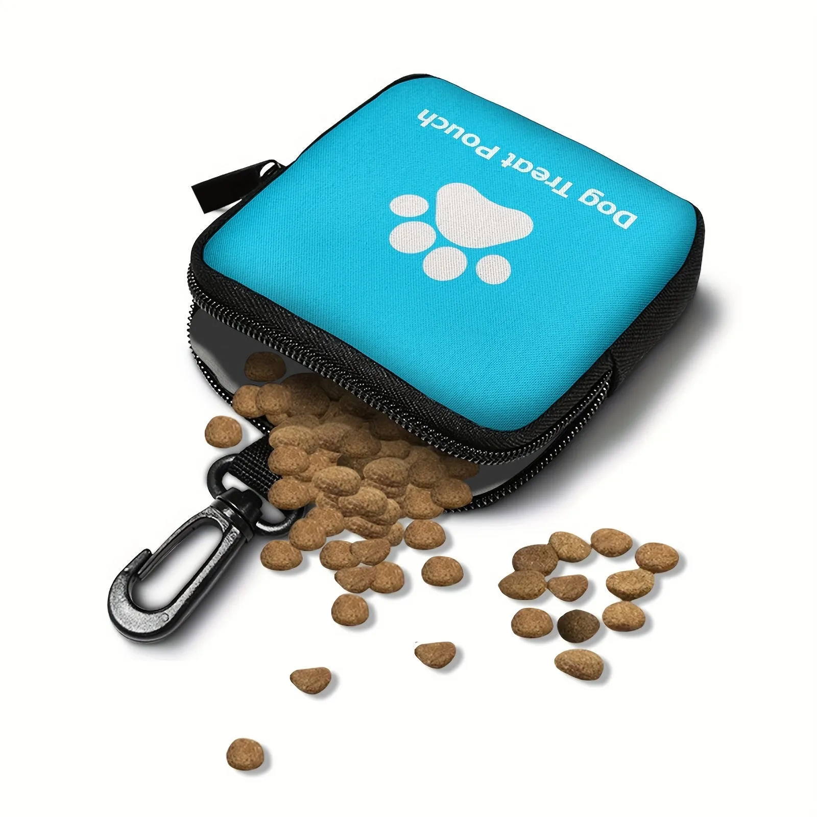 Polyester portable pet snack pack with zipper closure in Oxford fabric, black colour option