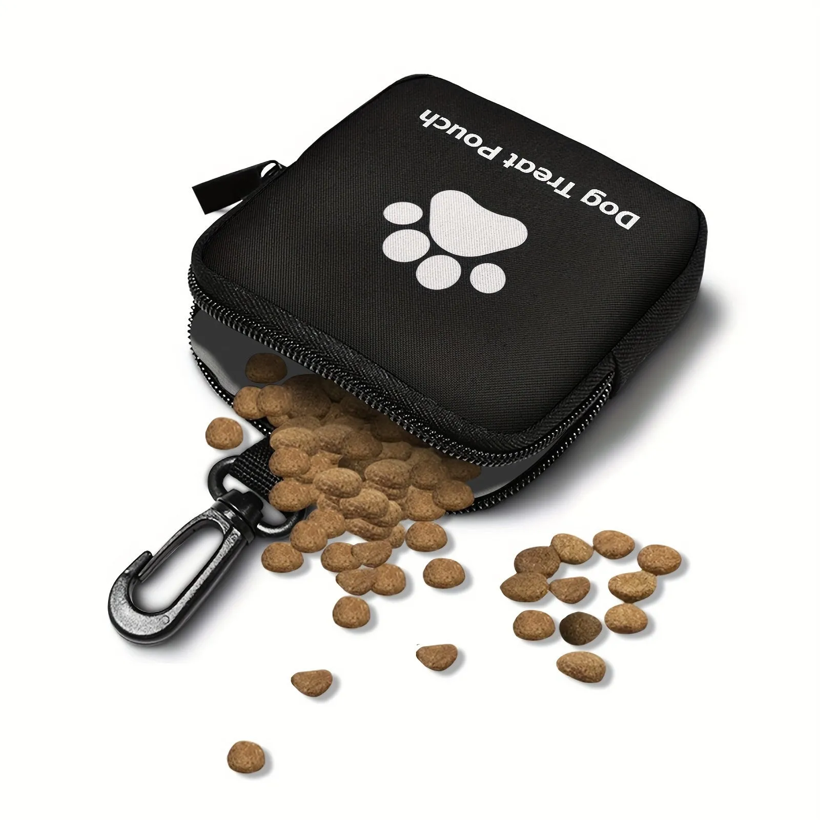 Polyester portable pet snack pack with zipper closure in Oxford fabric, black colour option