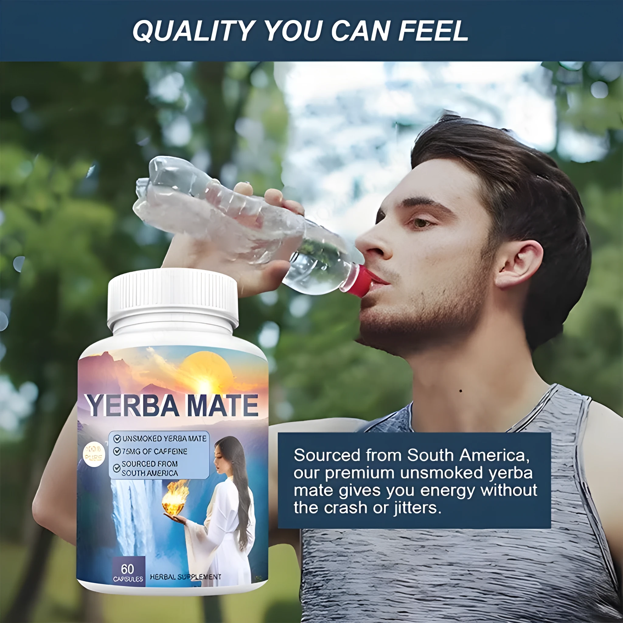Bottle containing 60 vitamin capsules with normal temperature storage requirements
