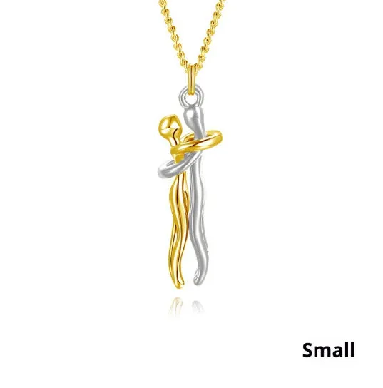 Copper collarbone pendant necklace with electroplated finish