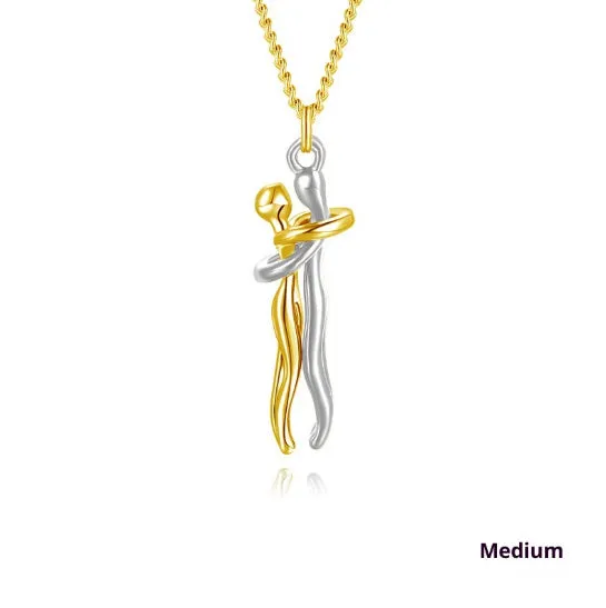 Copper collarbone pendant necklace with electroplated finish