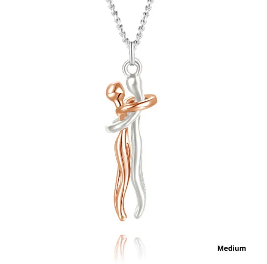 Copper collarbone pendant necklace with electroplated finish
