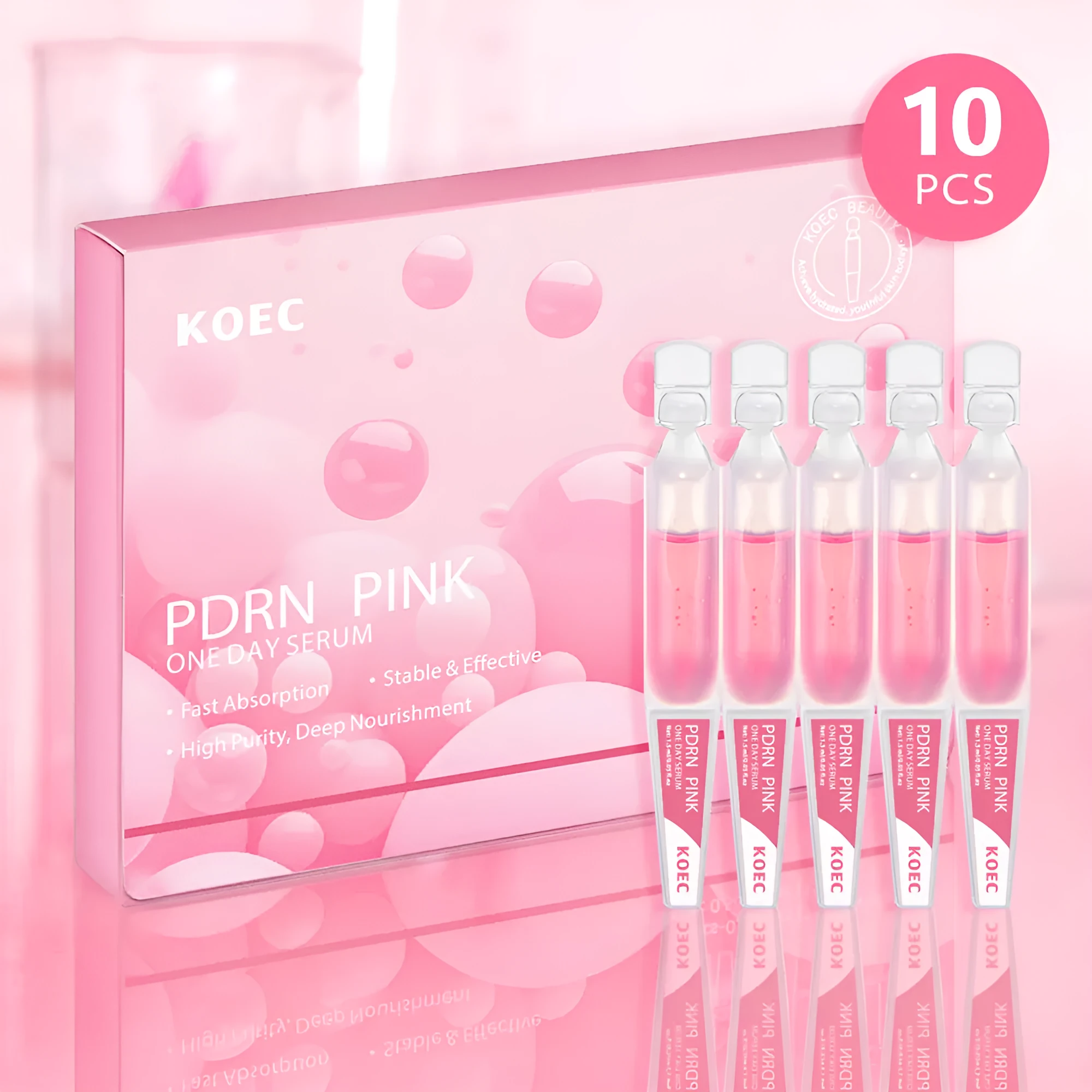 KOEC Powder Polypeptide Disposable Moisturising Mask 10 Pack with latex essence sheets