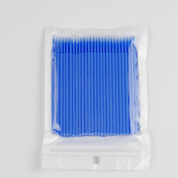 Disposable micro applicator brushes with bendable shafts and flock tips for makeup application