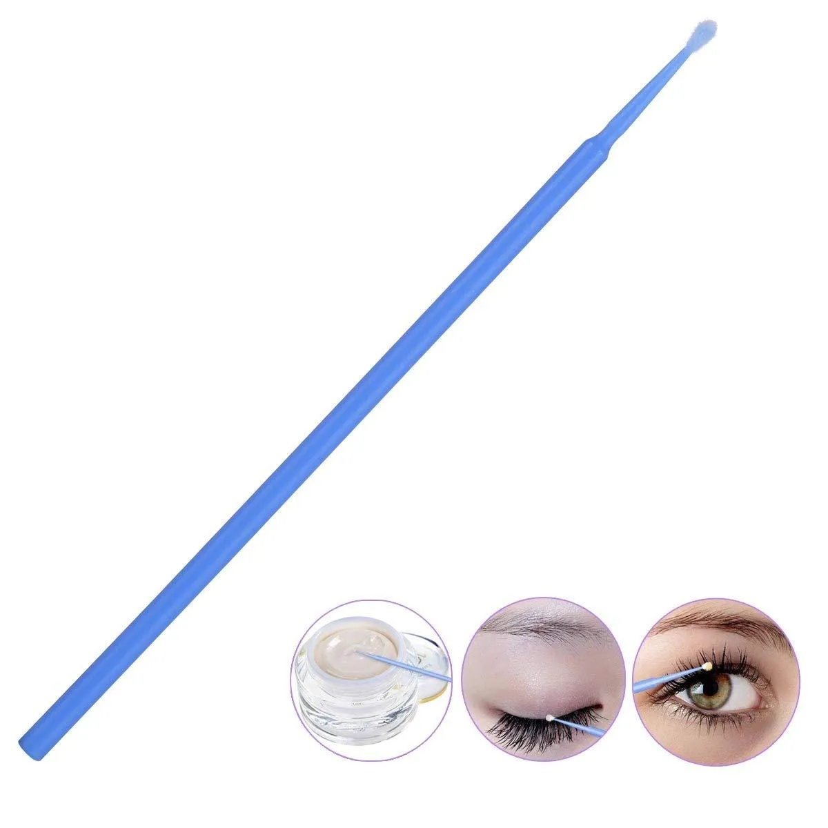 Disposable micro applicator brushes with bendable shafts and flock tips for makeup application