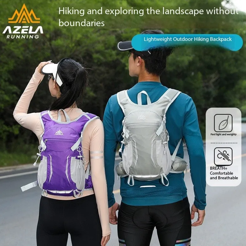 AZELA lightweight hydration backpack with breathable mesh back panel in outdoor setting