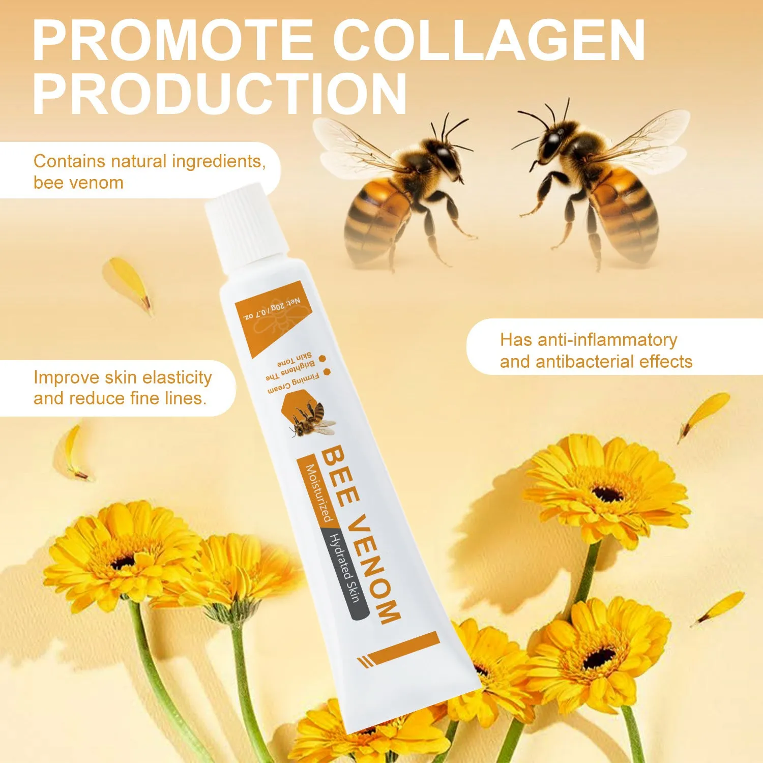 20g BEE facial and neck moisturising cream tube for daily skin hydration