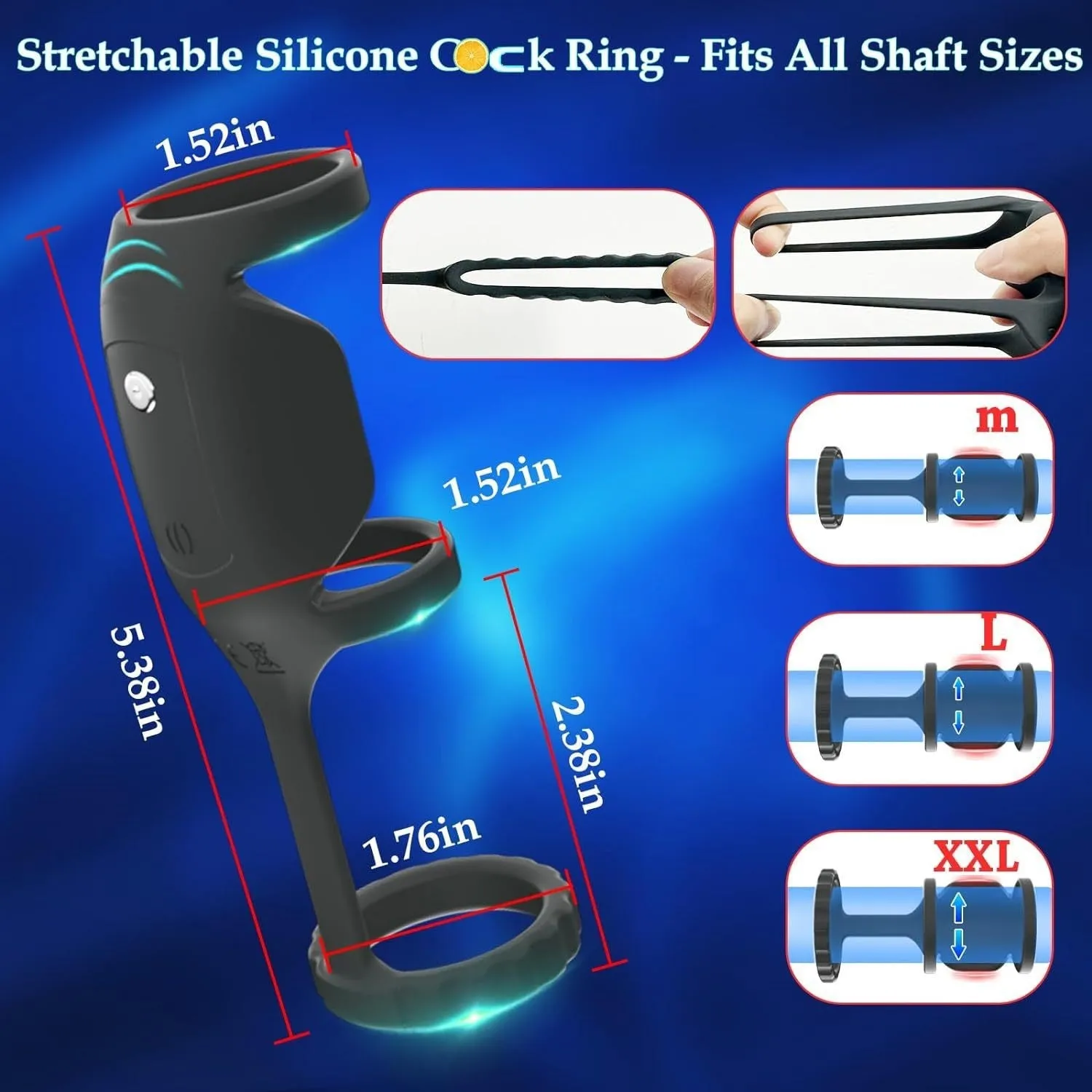Godzilla rechargeable vibrator in black silicone with remote control and magnetic charging cable