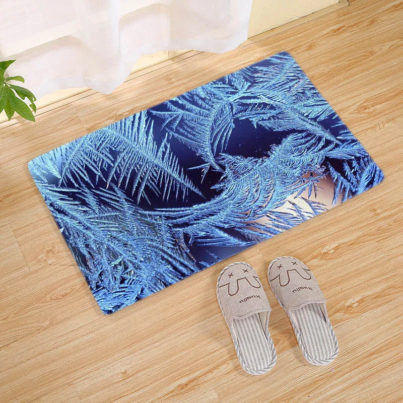 Flannel Christmas door mat rectangular non-slip machine-washable bathroom carpet multiple colour styles