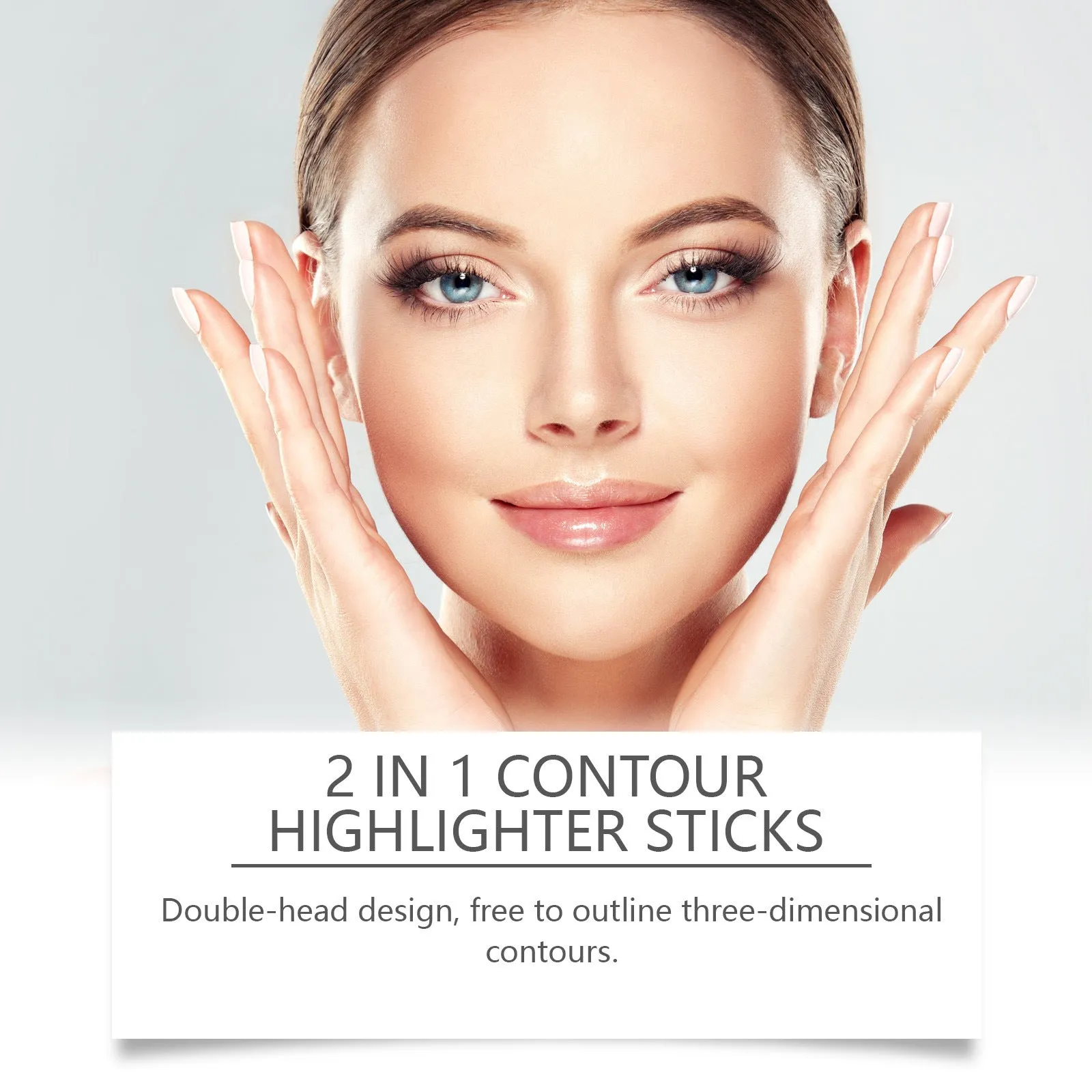 Dual-ended eyebrow highlighter and brow repair pencil in natural brown shades