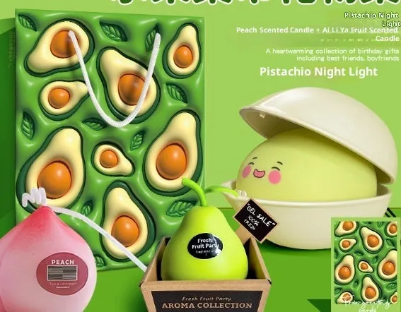 Pistachio-shaped silicone night light with LED bulb and data cable, designed for babies and toddlers as a sleep aid