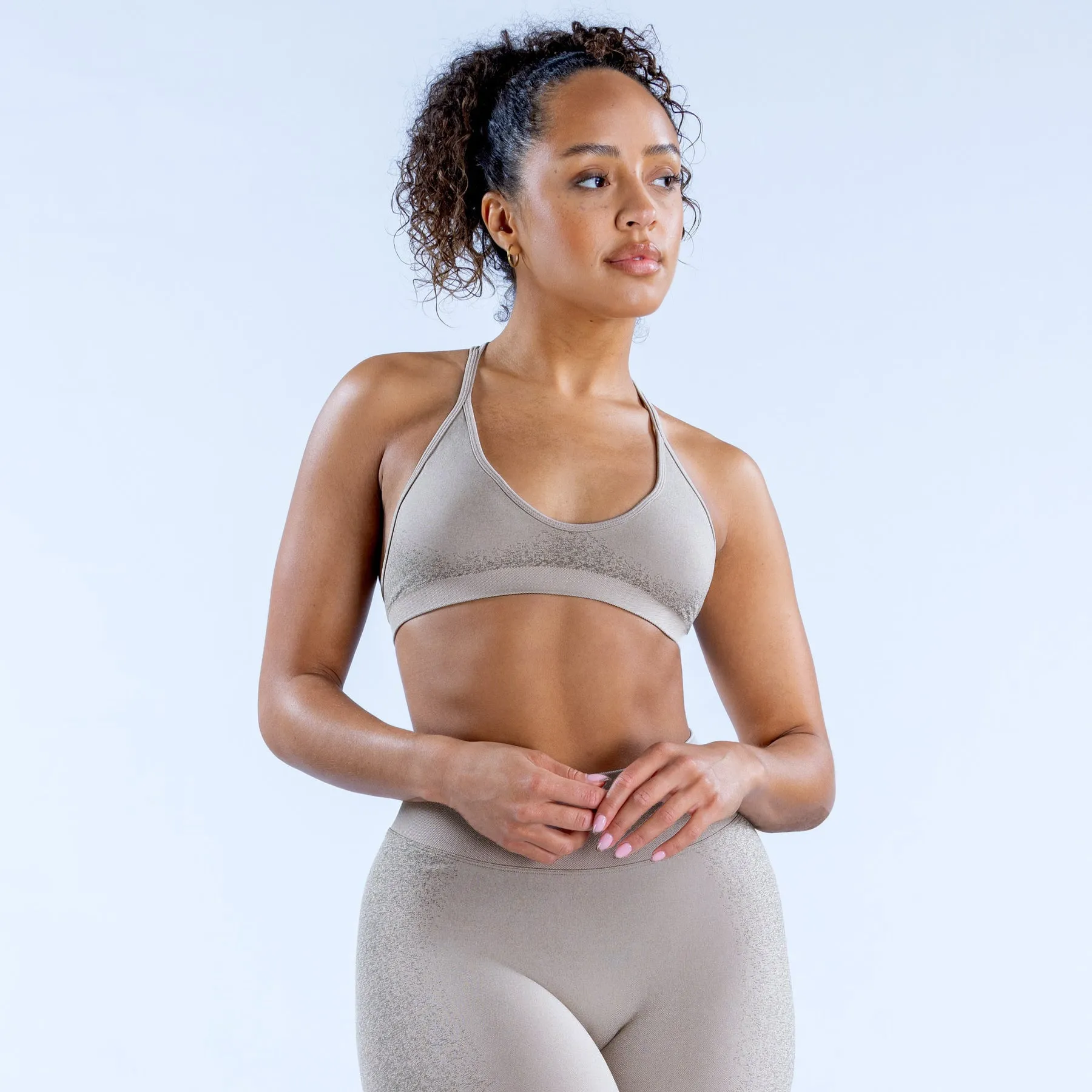 Women's quick-drying shockproof sports bra with chest pad in Black, vest style, Y-shaped strap, 3/4 cup