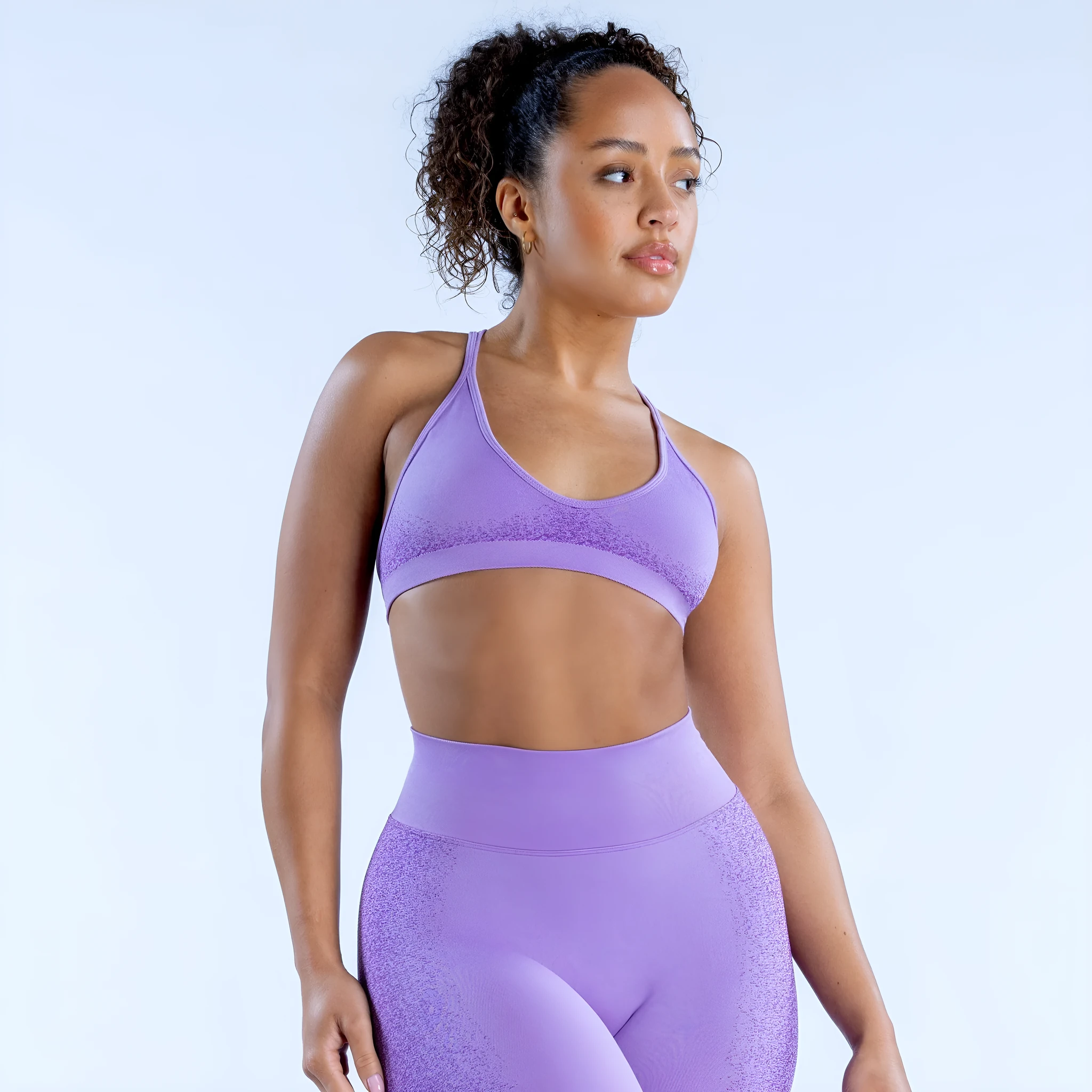 Women's quick-drying shockproof sports bra with chest pad in Black, vest style, Y-shaped strap, 3/4 cup