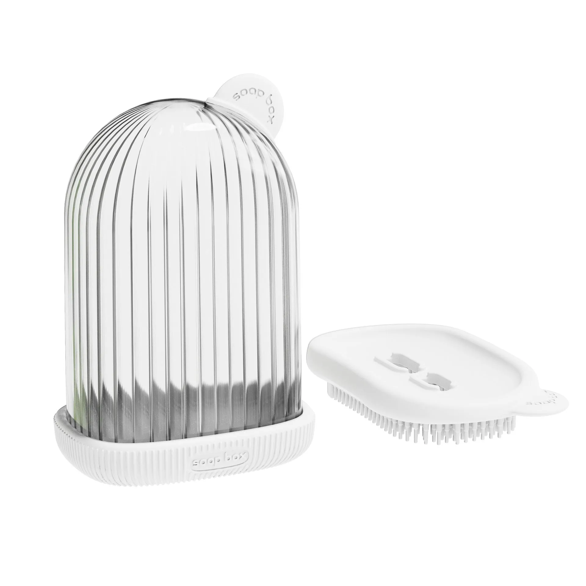 PET travel soap holder in Cream White colour, compact design for standard soap bar