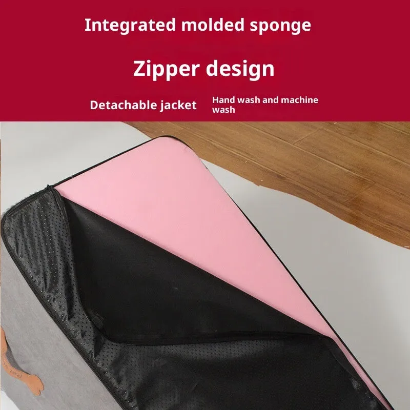 Grey removable and washable pet stairs with corn suede sponge material for small cats and dogs
