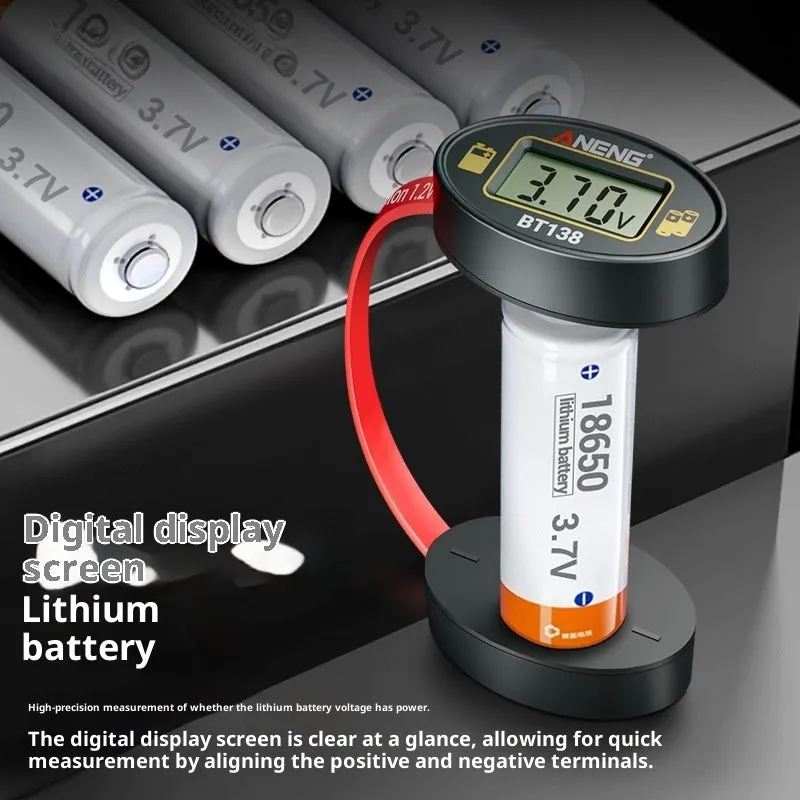 BT138 magnetic digital display battery level detector for testing car and household batteries, no power required, portable design