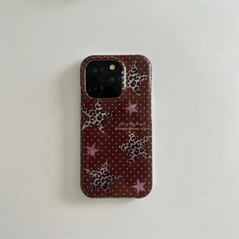 Double-layer half-pack TPU phone case with XINGX leopard print for iPhone