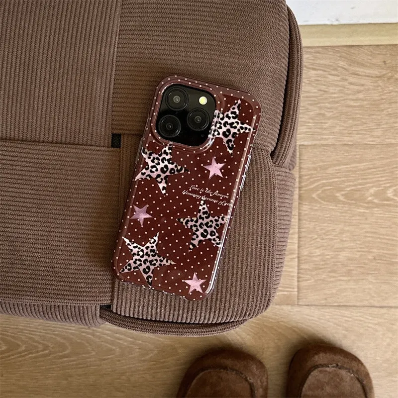 Double-layer half-pack TPU phone case with XINGX leopard print for iPhone