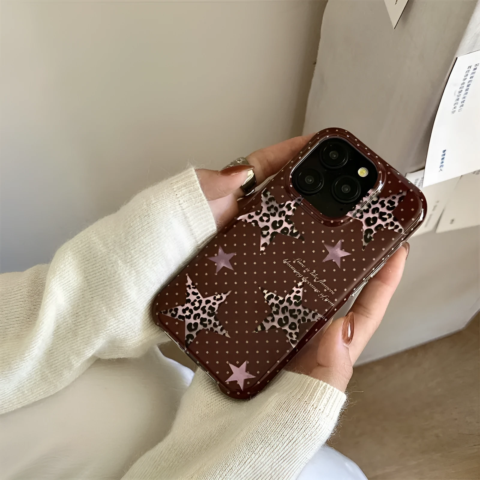 Double-layer half-pack TPU phone case with XINGX leopard print for iPhone