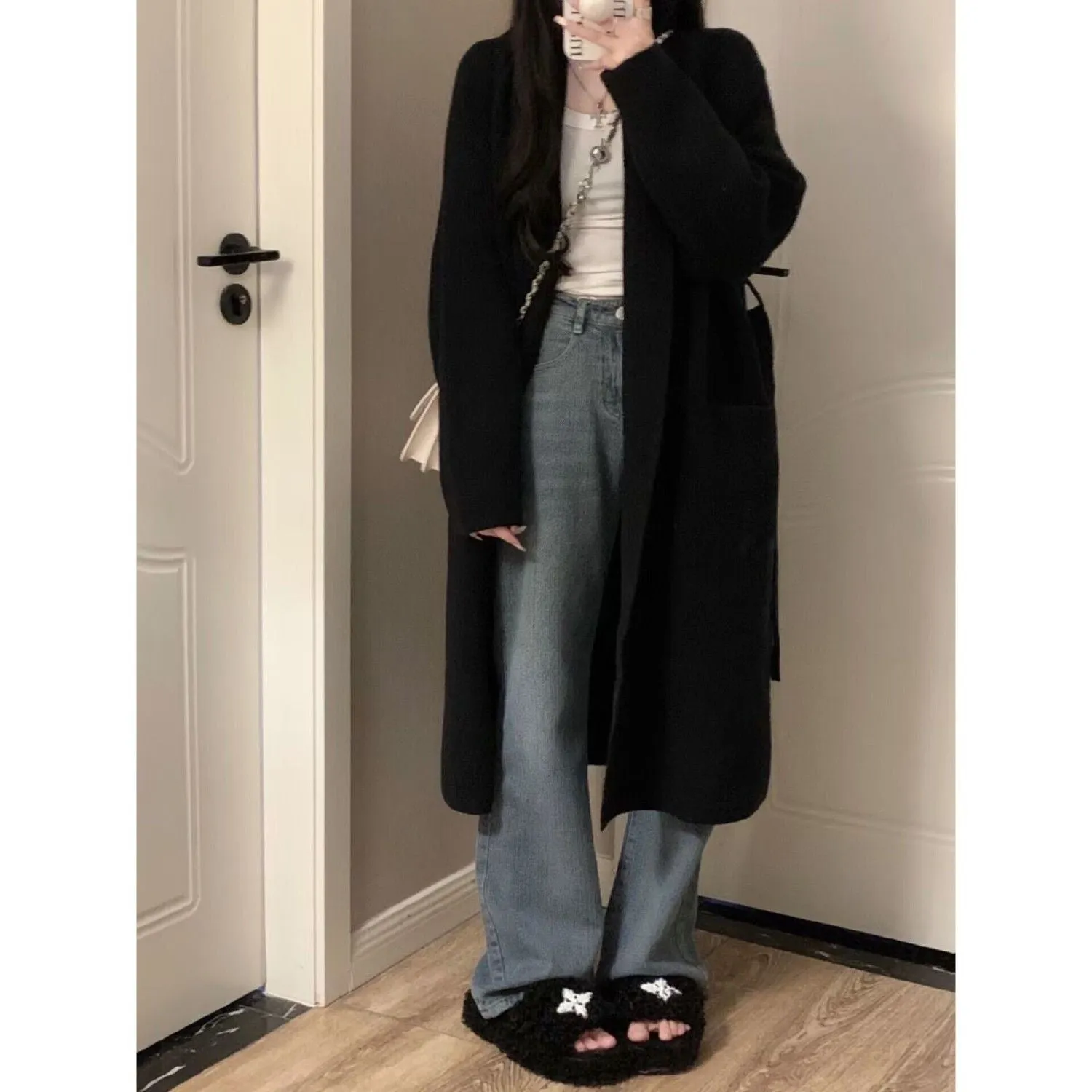 Women's Ice Silk sleeveless shoulder strap cardigan coat in beige, black, gray, khaki gray, and pink