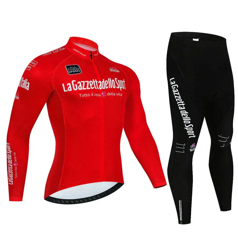 Autumn women's long sleeve mountain bike cycling suit set in polyester fiber fabric