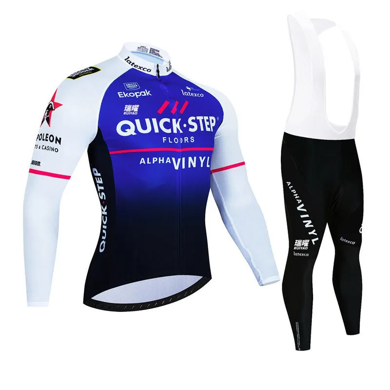 Autumn women's long sleeve mountain bike cycling suit set in polyester fiber fabric