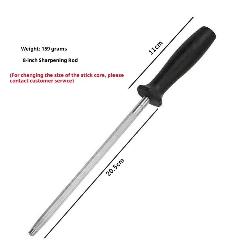 Household multi-functional kitchen sharpening steel with high carbon steel rod and handle