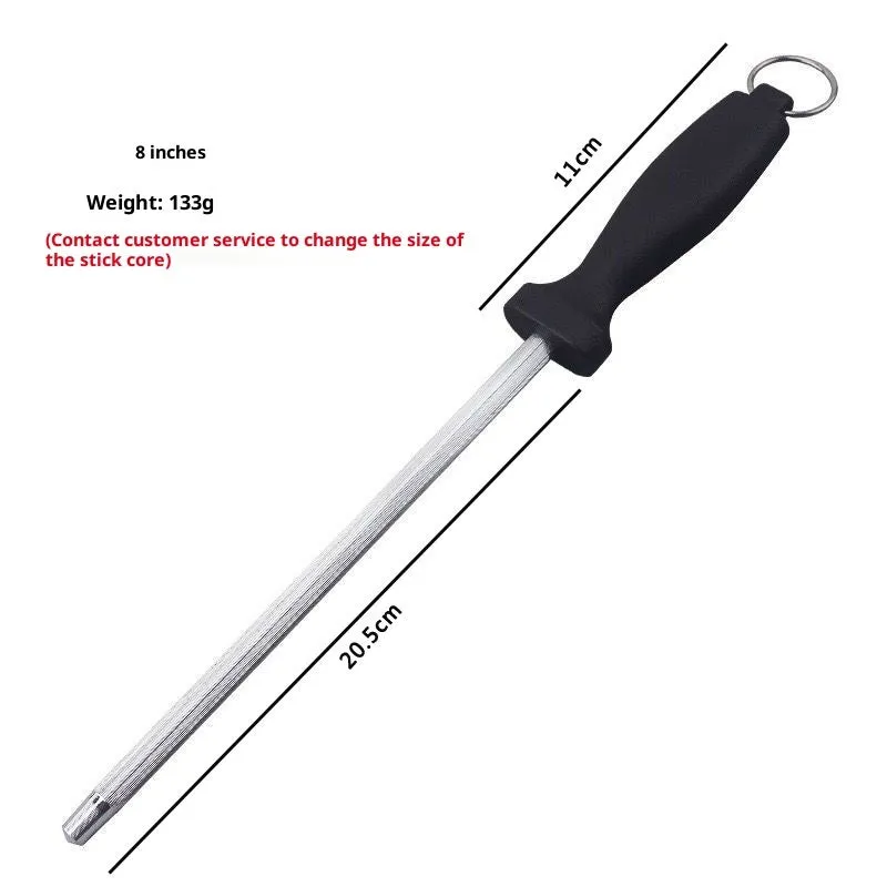 Household multi-functional kitchen sharpening steel with high carbon steel rod and handle