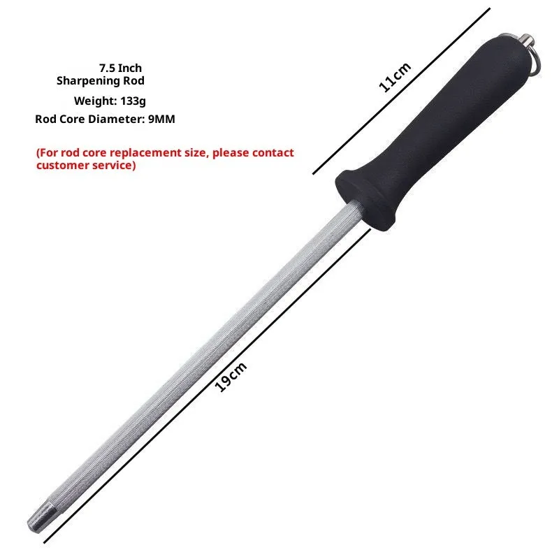 Household multi-functional kitchen sharpening steel with high carbon steel rod and handle