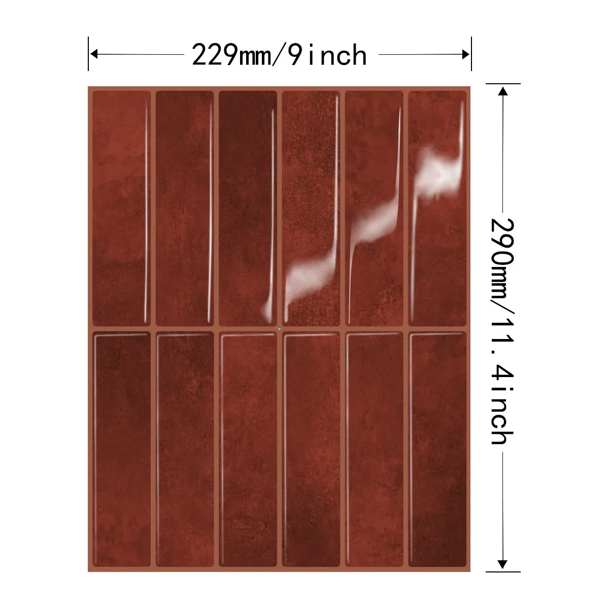 Self-adhesive waterproof three-dimensional wall sticker in geometric pattern for kitchen bathroom use